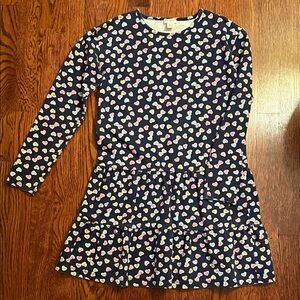 Crewcuts Navy Heart Print Kids Dress